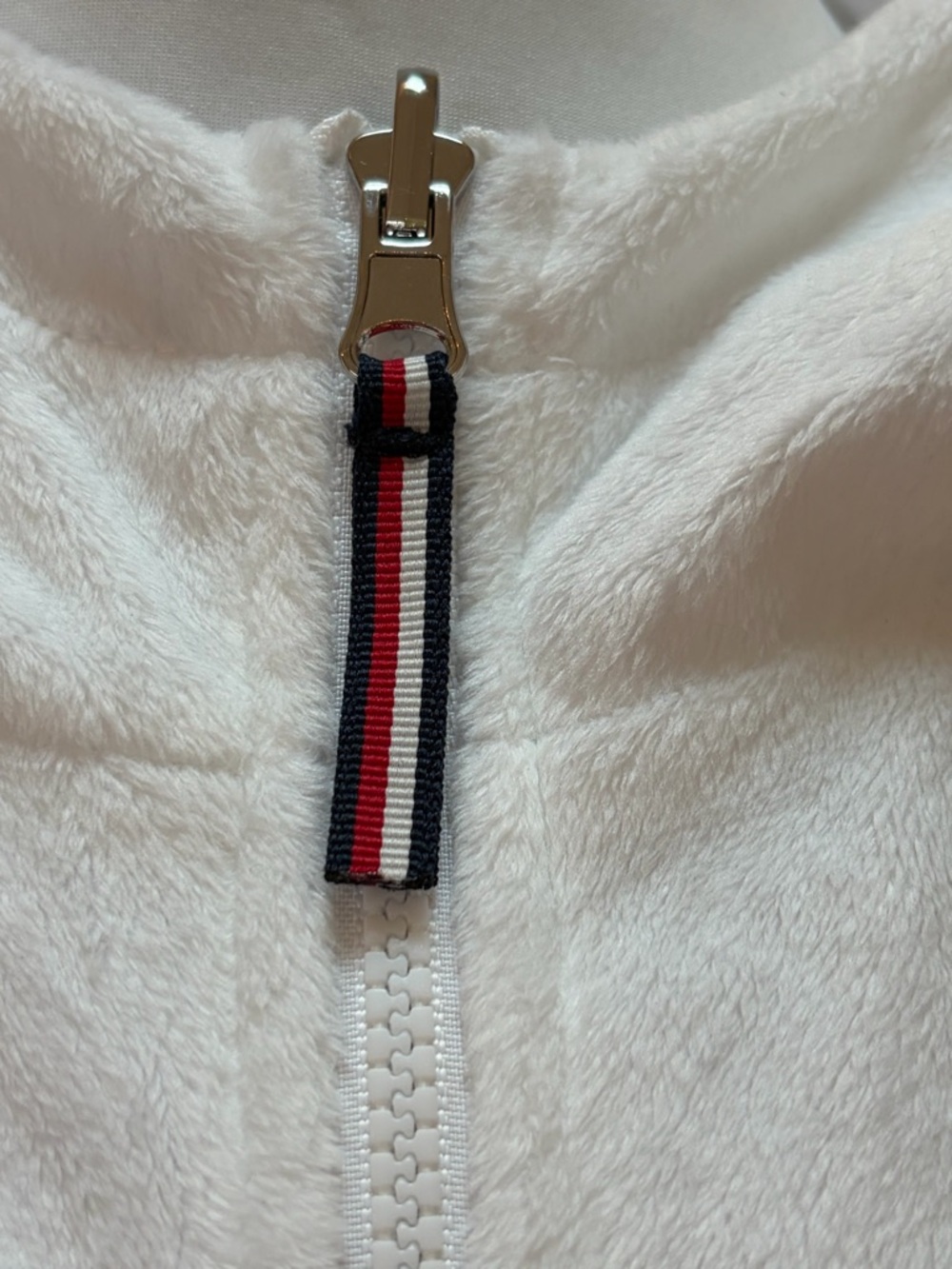 Tommy Hilfiger Reversible Jacket White Fleece & Nylon Hooded Zip Logo NWT Medium - Picture 5 of 9